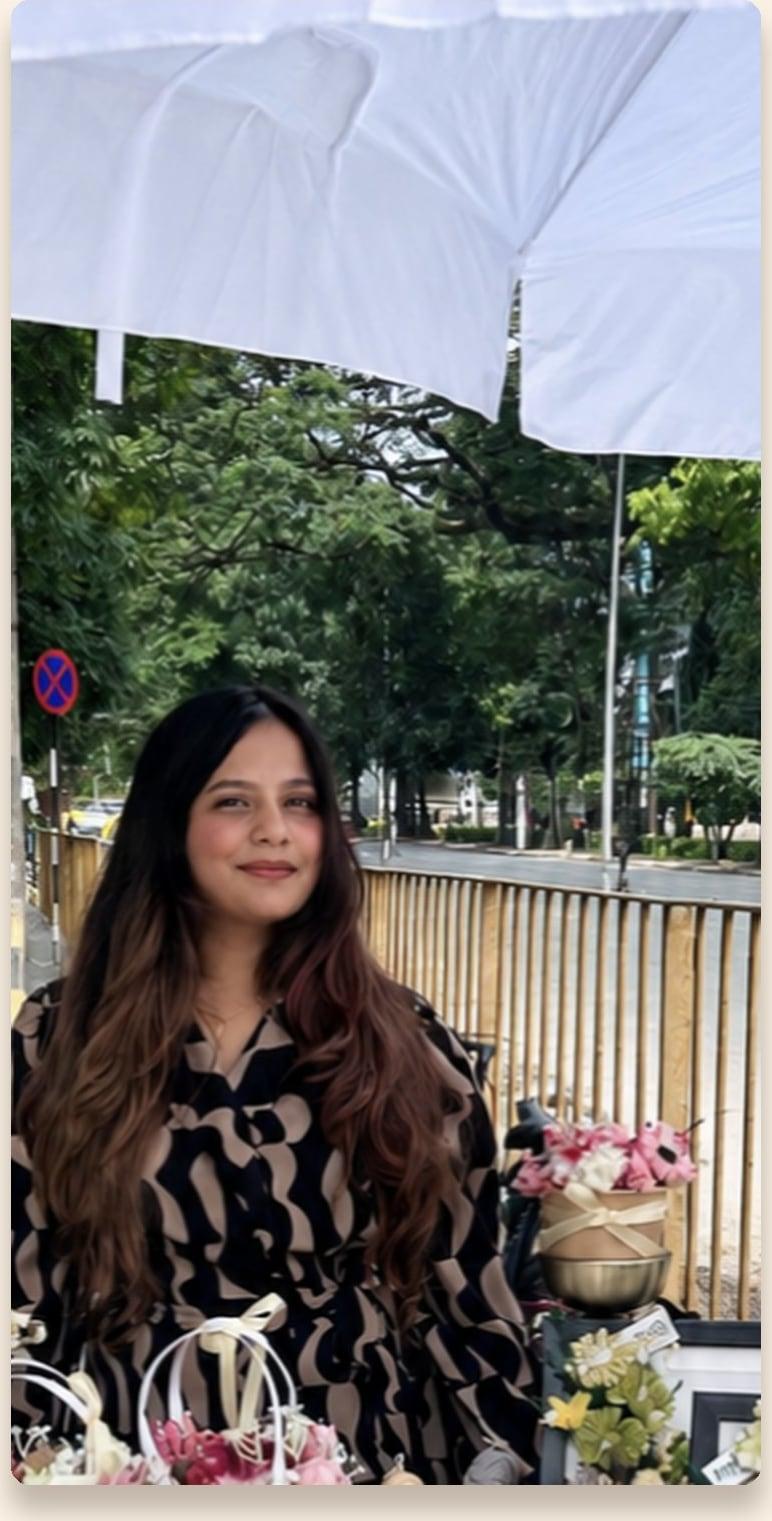 The maker behind the stall at a weekend popup in Bengaluru